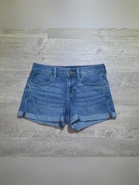 Women's Old Navy Blue Denim Roll-Cuff Shorts